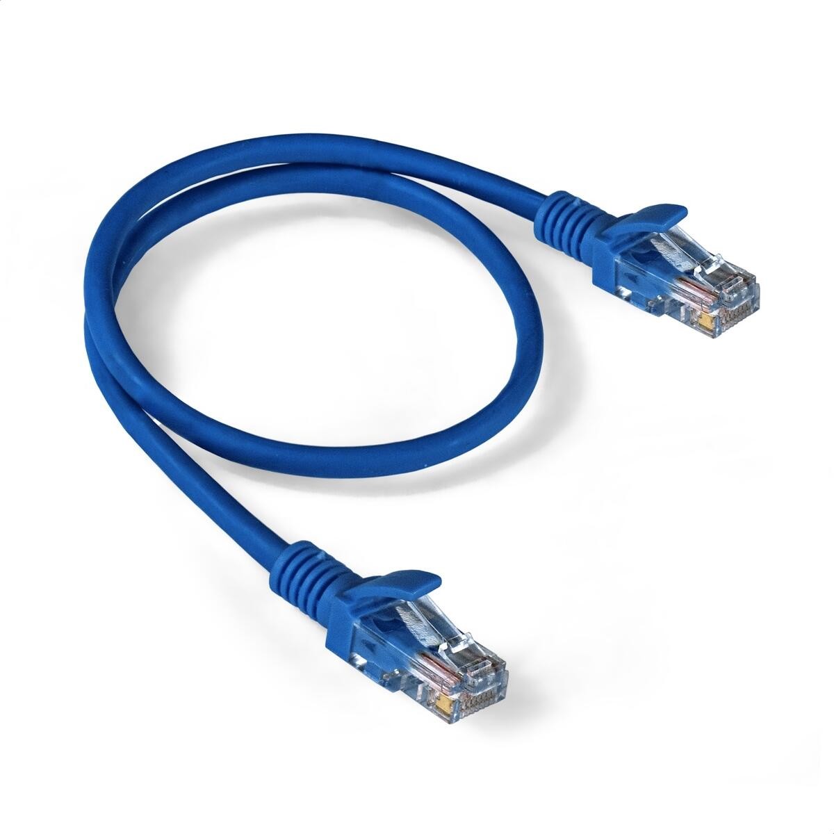 Exegate EX300489RUS Патч-корд медный ExeGate UTP-RJ45-RJ45-5e-CU-0,5M-BL, UTP, cat.5e, 0.5м, синий