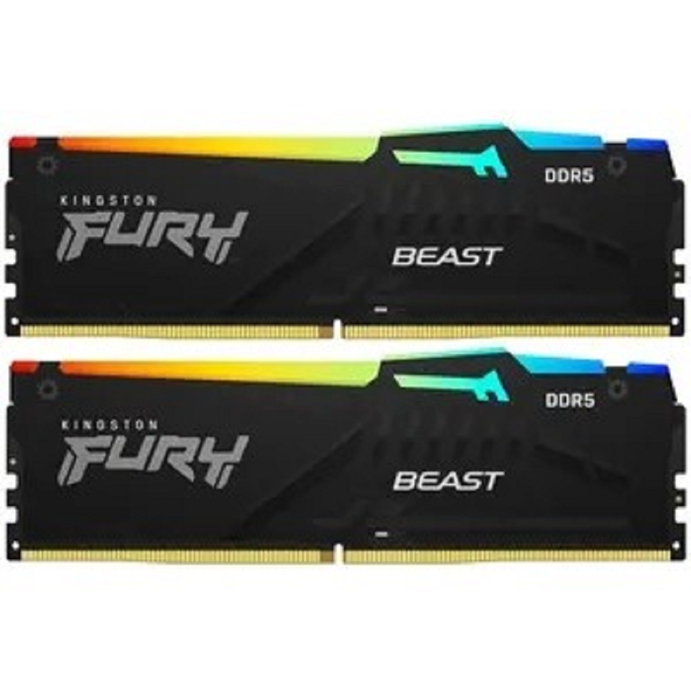 Kingston DDR5 DIMM 64GB 5200MT/s CL40 (Kit of 2) FURY Beast RGB KF552C40BBAK2-64