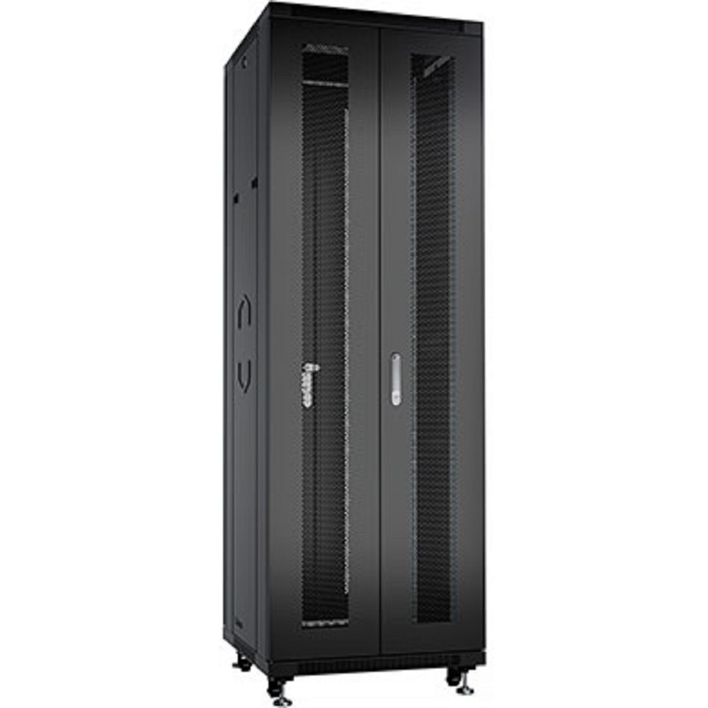 Cabeus ND-05C-42U60/120-BK Шкаф монтажный телекоммуникационный 19" напольный для распределительного и серверного оборудования 42U 600x1200x2055mm (ШхГхВ) передняя и задняя двойные перфорированные двер