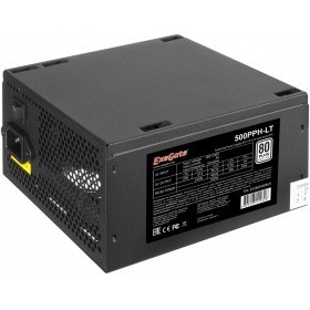 Exegate EX282040RUS-S Блок питания 500W ExeGate 500PPH-LT-S, RTL, 80+, ATX, black, APFC, 12cm, 24p, (4+4)p, 5*SATA, 3*IDE, с защитой от выдергивания