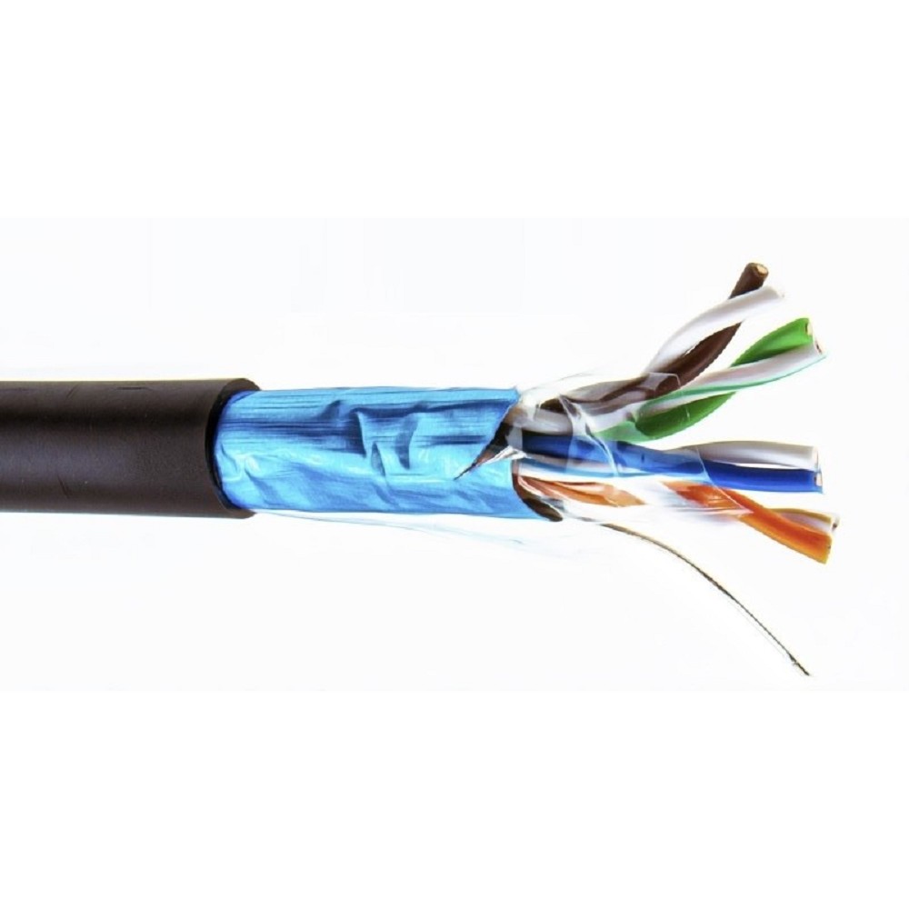 5bites Кабель Express FS5525-305BPE витая пара FTP/SOLID/5E/24AWG/COPPER/PE/BLACK/OUTDOOR/DRUM/305M