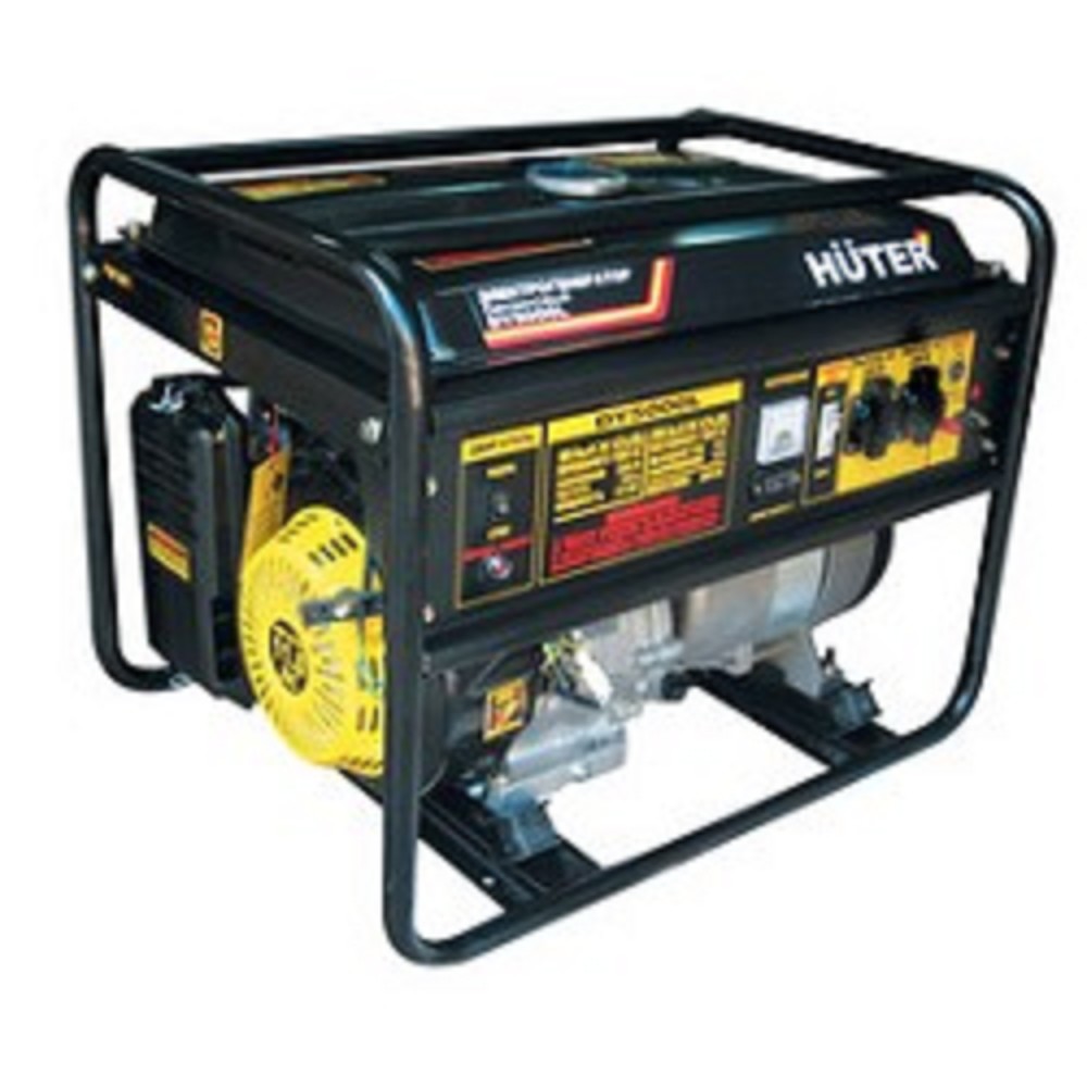 Huter DY5000L 64/1/5 Электрогенератор {четырехтактный, 4000Вт, 220В/50Гц, 80Дб, принудительное охлаждение, бак 22 л, расход бензина 374 г/кВтч, расход масла 6,8, габариты700х535х570 вес 70 кг}