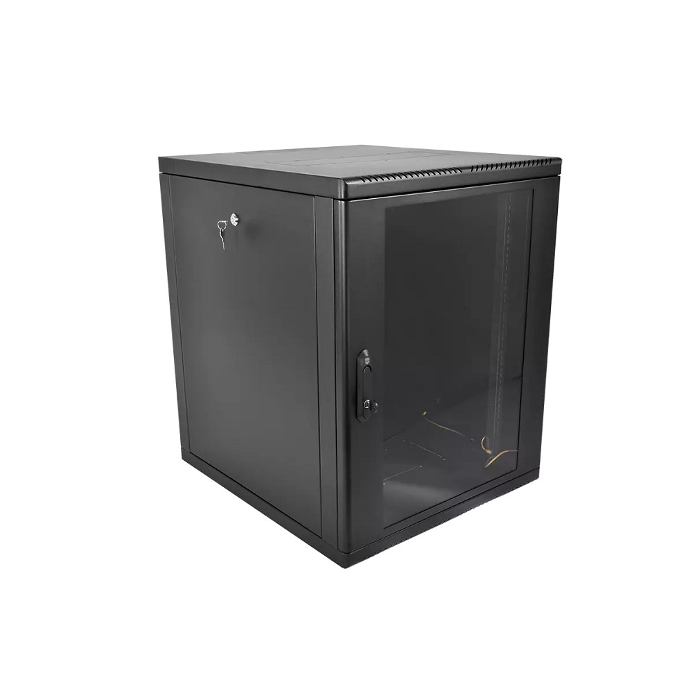 ЦМО Шкаф телекоммуникационный настенный разборный 12U (600 x 650) съемные стенки, дверь стекло, цвет черный (ШРН-М-12.650-9005)