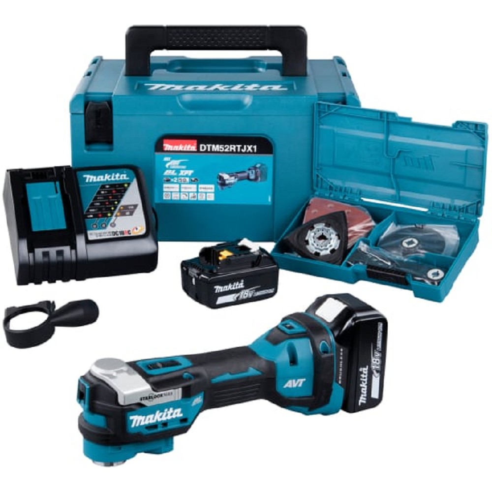 Многофункциональный инструмент Makita DTM52RTJX1, аккумуляторный, 2 АКБ в комплекте