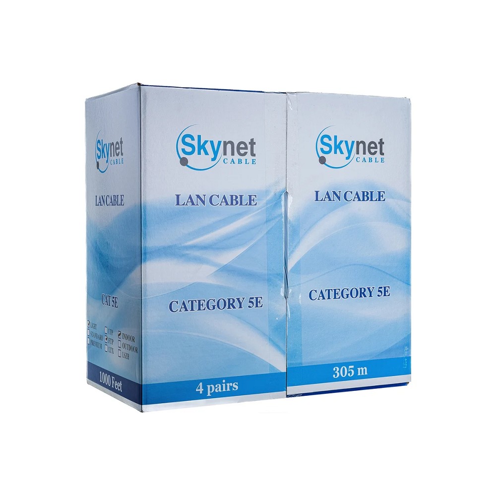 SkyNet Кабель FTP indoor, медный, FLUKE TEST, кат.5e, 4x2x0,46, однож., 305 м, box, серый [CSL-FTP-4-CU](АК5026923/1693111)