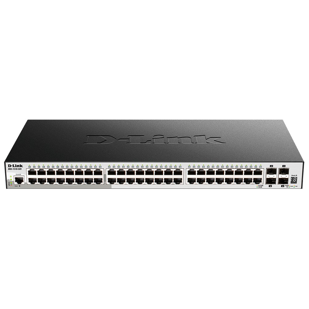 D-Link DGS-1510-52X/A2A PROJ Управляемый L2+ стекируемый коммутатор с 48 портами 10/100/1000Base-T и 4 портами 10GBase-X SFP+