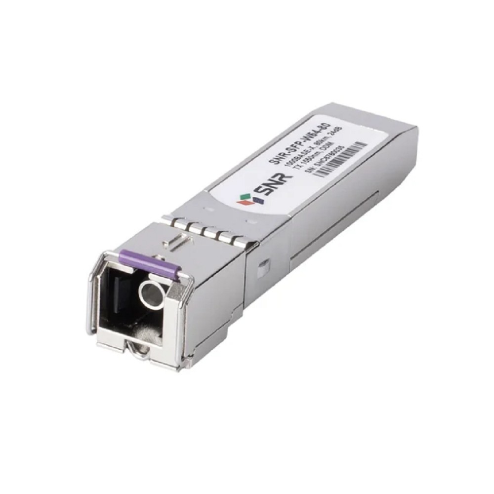 SNR SNR-SFP-W54-80-LC Одноволоконный модуль, SFP WDM 1000Base-BX, разъем LC, рабочая длина волны Tx/Rx: 1550/1490нм, дальность до 80км (24dB), с поддержкой функции DDM