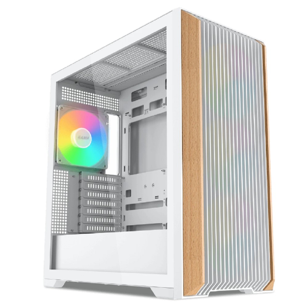 Case SAMA Z60 White, Midi-Tower, TG, 4x140mm ARGB, 2xUSB 3.0 + 1xUSB 3.1 Type-C, E-ATX, ATX, mATX, mITX White
