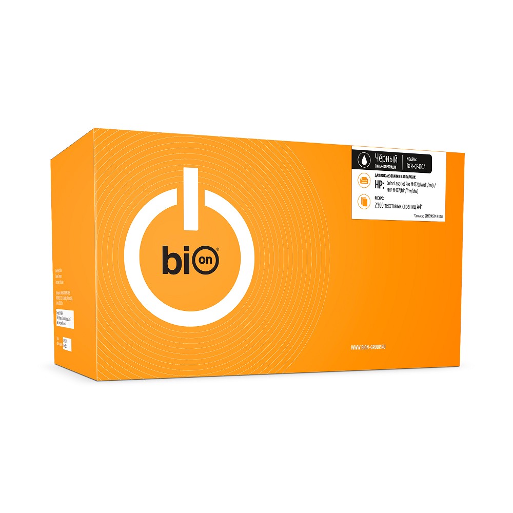 Bion BCR-CF410A Картридж для HP Color Laserjet Pro M452dw/452dn/452nw/MFP M477fdn/M477fnw/M477dw (2300 стр.), Черный, с чипом