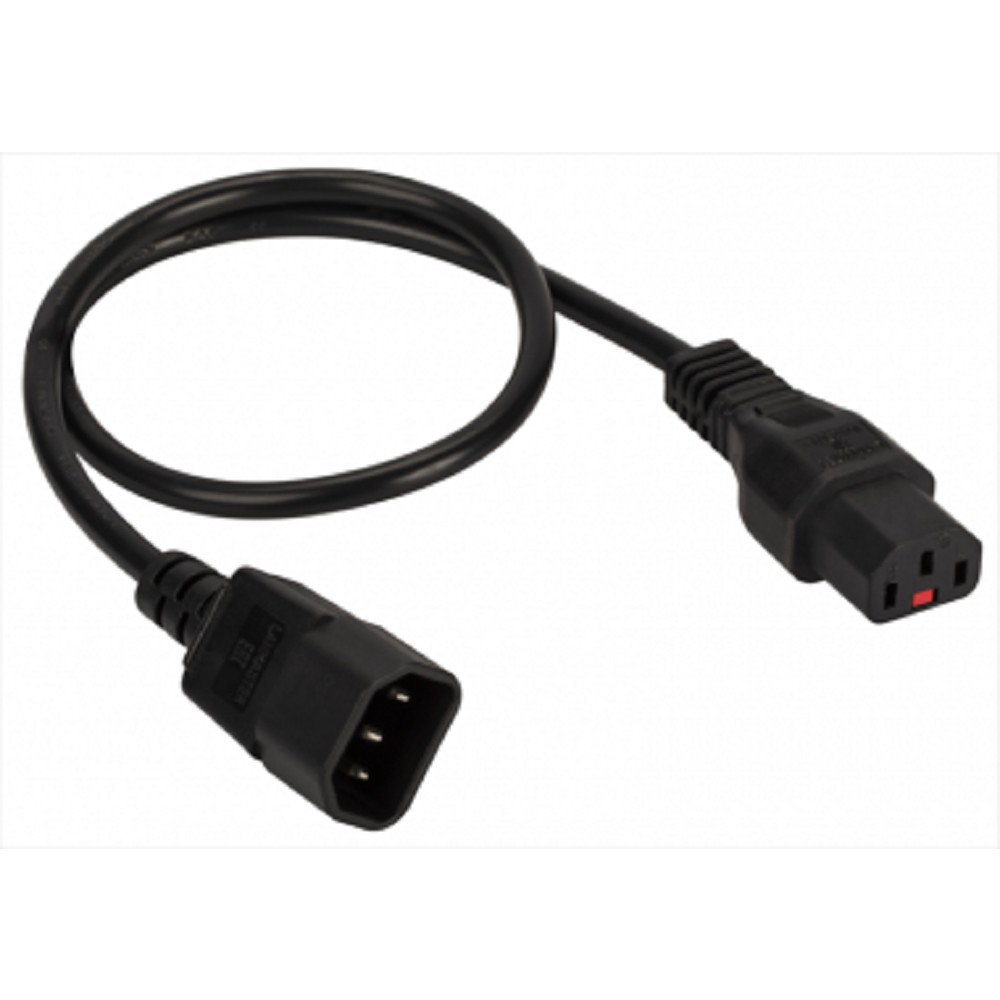 Кабель Lanmaster LAN-PP13L/14-0.5-BK C13-С14 проводник.:3x0.75мм2 0.5м 220В (упак.:1шт) черный