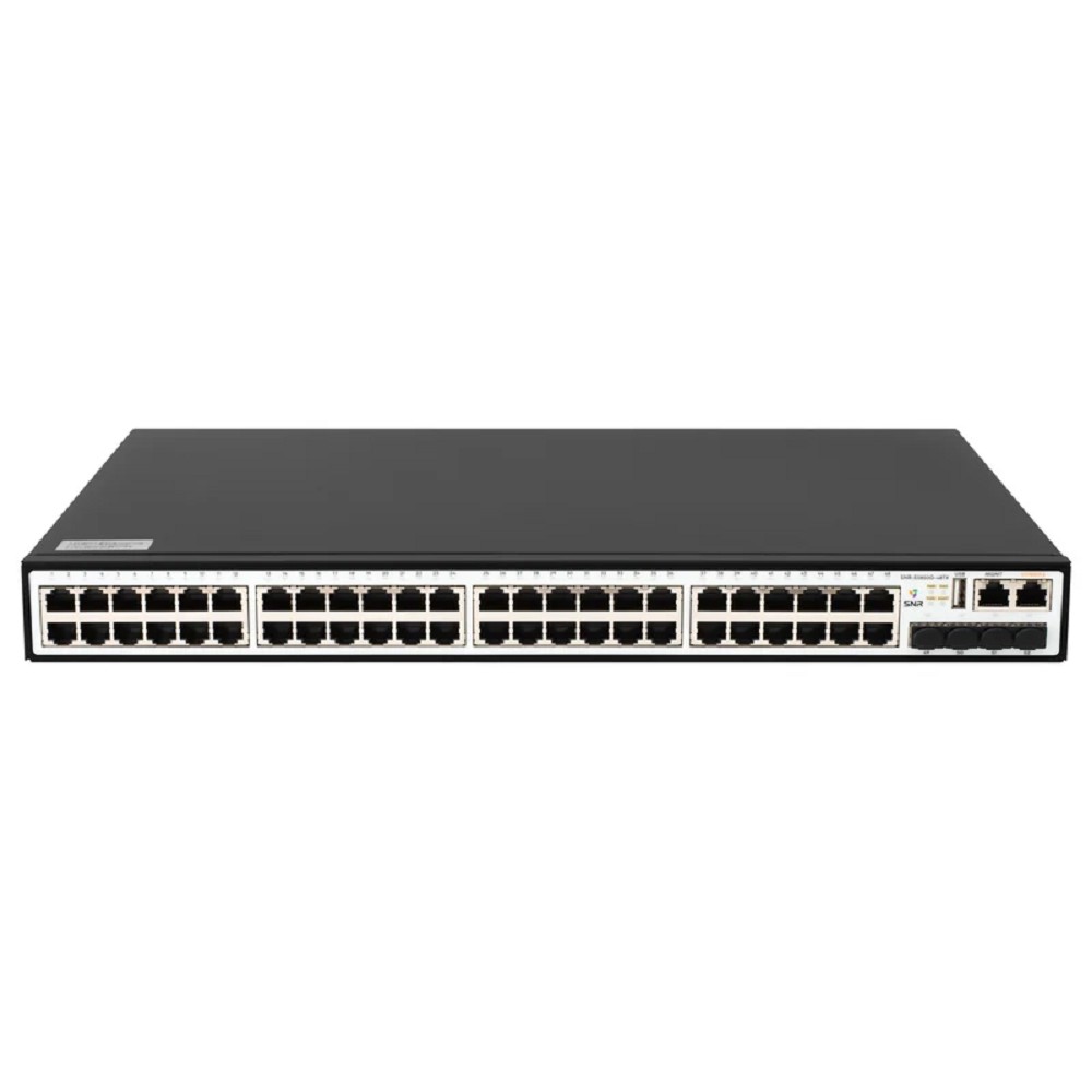 SNR SNR-S3850G-48TX Управляемый коммутатор уровня 3, 48 портов 10/100/1000Base-T и 4 порта 1/10G SFP+, 2 встроенных БП ~220V AC