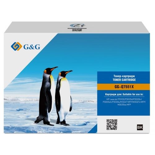 Картридж лазерный G&amp;G GG-Q7551X черный (13000стр.) для HP LJ P3005/M3027 MFP/M3027x MFP/M3035xs MFP