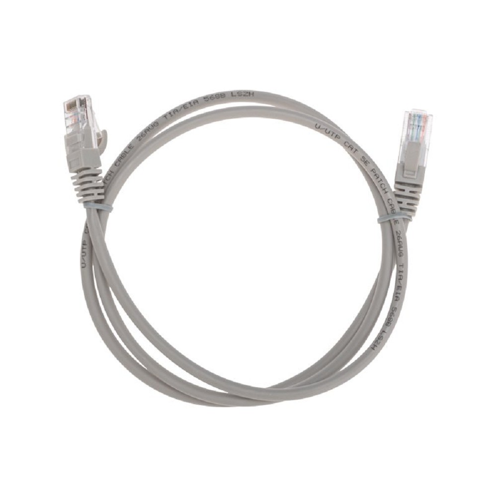 Rexant (02-0100-1) Патч-корд U/UTP, CAT 5e, RJ45-RJ45, 26AWG, LSZH, серый, 1м