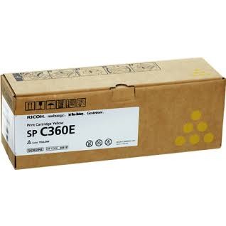 Ricoh 408191 Принт-картридж  SP C360E желтый SPC360/361  (1500 страниц)(408191)