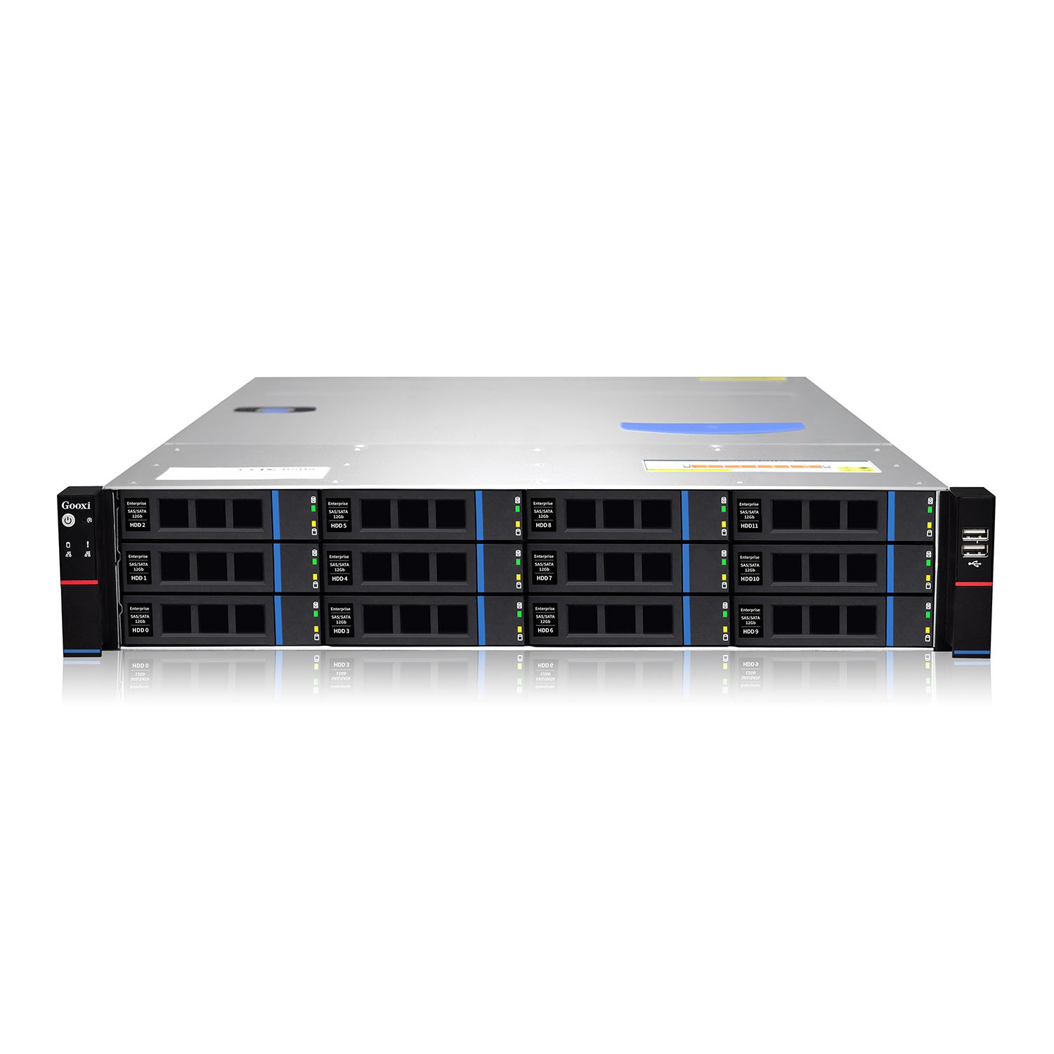 Gooxi RMC2112-670-HS-NV 2U 12x 3.5" (2.5") SATA/SAS/NVMe; 2x 2.5" rear SAS/SATA;  backplane 3xSFF-8643 + 6x slimSASx8;  MB EEB/CEB/ATX/Micro ATX; 7x LP slots;  2x1300W(EU power cables), rail