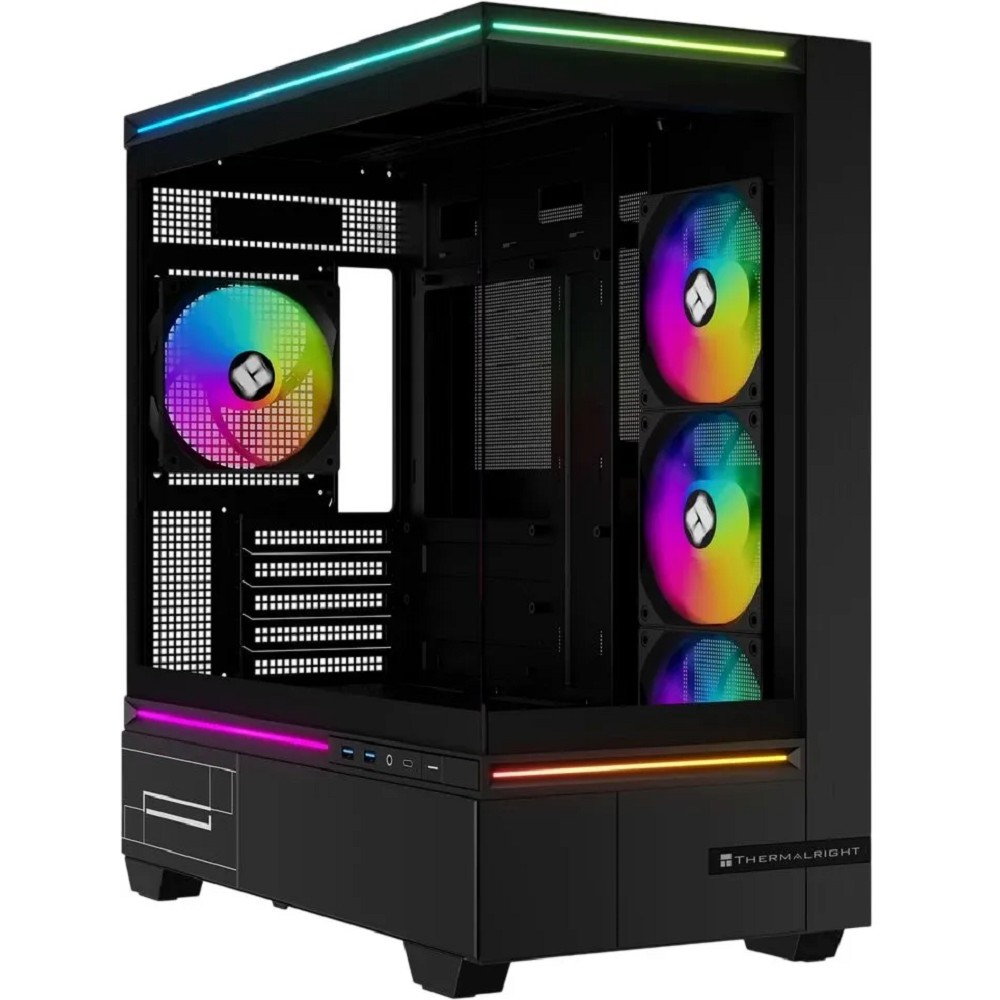 Thermalright Корпус M10 Black FAN4-C / TG / 4x120mm ARGB PWM Fans / USB TYPE-C / mATX  / TRTLM10BF4C