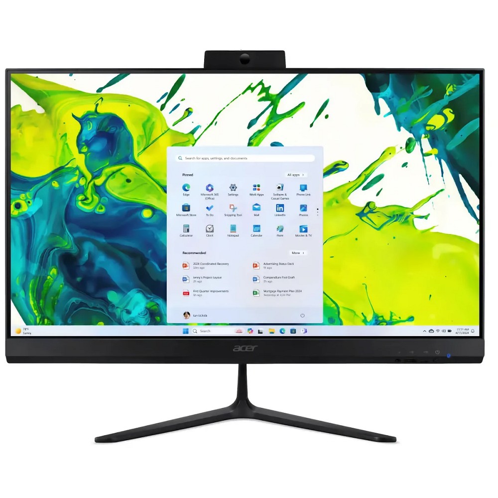 Acer Aspire C27B [DQ.BT2CD.001] Black 27" {FHD Ultra 7 255u/16GB DDR5/SSD 512GB/Intel Arc Graphics/Wifi 6E/5MP QHD/kb&amp;m(wls)/Eshell}