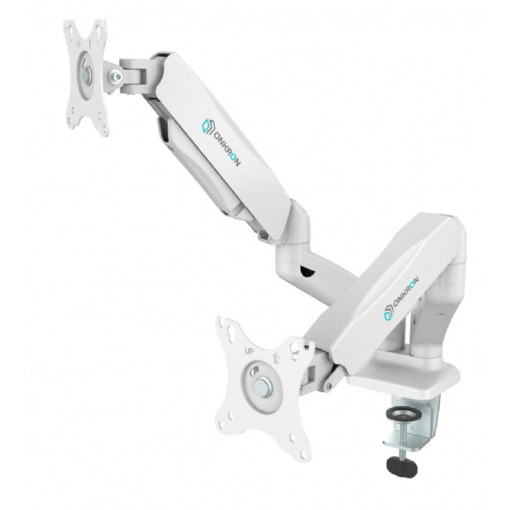 ONKRON G160 белый {Для двух экранов с диагональю 13"-32" Допустимая нагрузка: 2 x  (2-6,5 кг) VESA: 75x75, 100x100 мм}