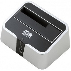 AgeStar 3UBT2 USB 3.0 Докстанция 2x2.5"/3.5" SATA HDD/SSD USB3.0, серебристо-черная (581225)