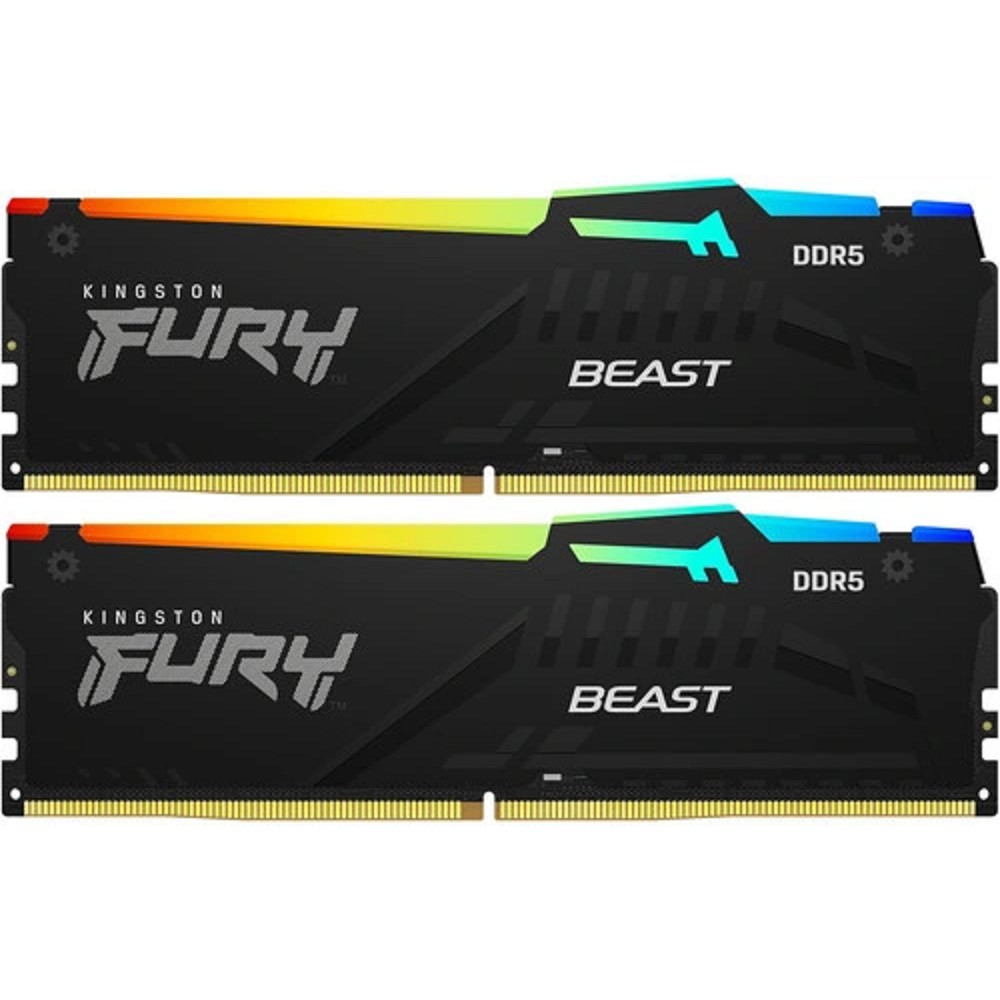 Kingston DDR5 DIMM 64GB 5600MT/s CL40 (Kit of 2) FURY Beast RGB KF556C40BB2AK2-64