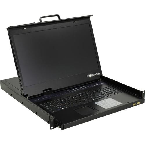 ProCase E1916HD Консоль однорельсовая , КВМ 16 порт, LCD 19'', single rail console KVM 16 port, LCD D-Sub, USB, разрешение 1920*1080, 16 кабелей