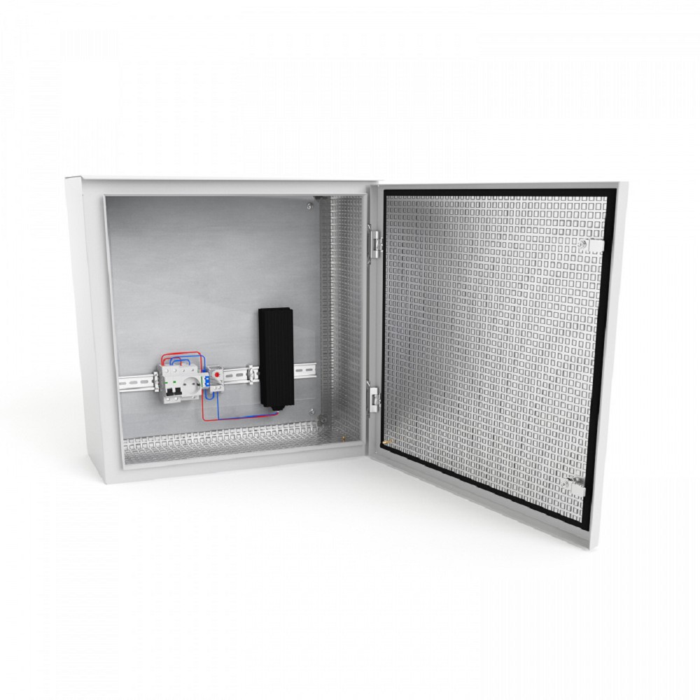 NTSS Шкаф настенный климатический NTSS WT 6U (ШхВхГ) 600x400x500 мм, 4 профиля 19, с обогревом 100W, IP55, серый RAL 7035 NTSS-WT6U6050H100IP55