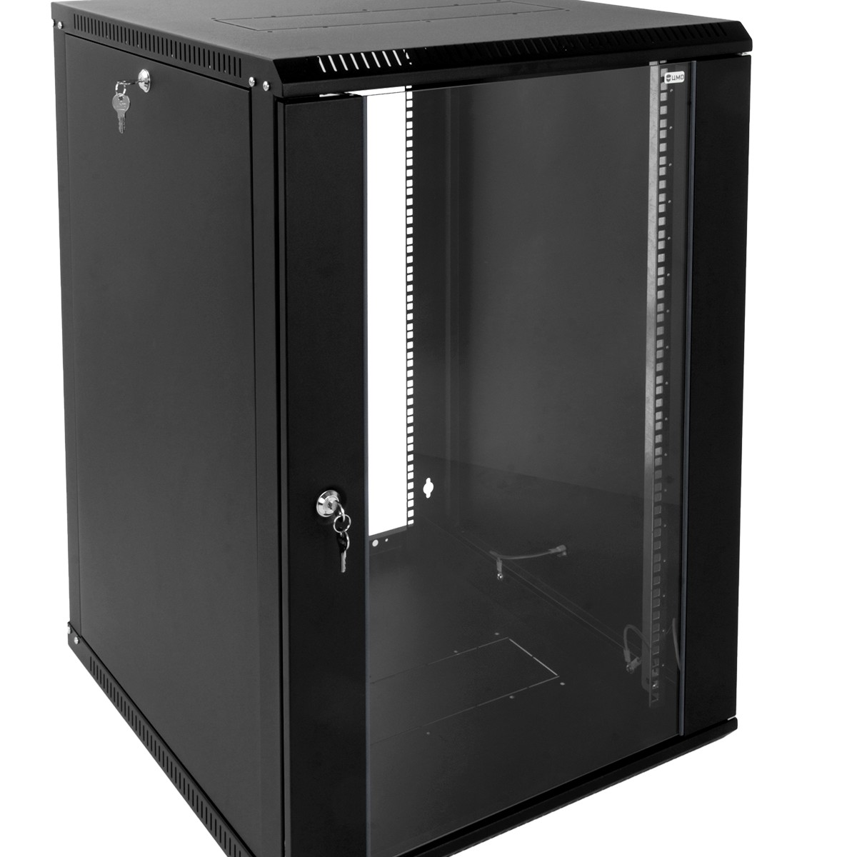 ЦМО Шкаф телекоммуникационный настенный разборный 12U (600х650) дверь стекло,цвет черный (ШРН-Э-12.650-9005) (1коробка)