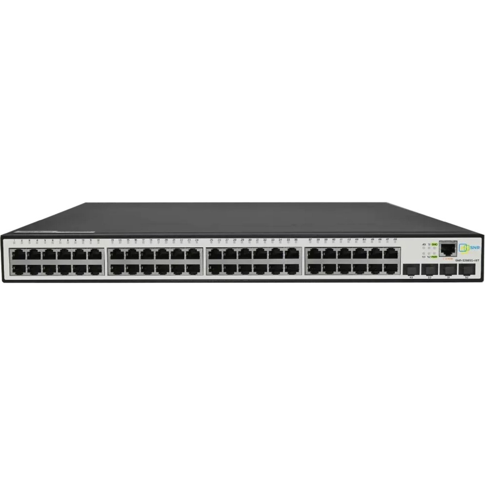 SNR SNR-S2985G-48T Управляемый гигабитный коммутатор уровня 2, 48 портов 10/100/1000Base-T, 4 порта 100/1000Base-X (SFP), встроенный БП ~220V AC