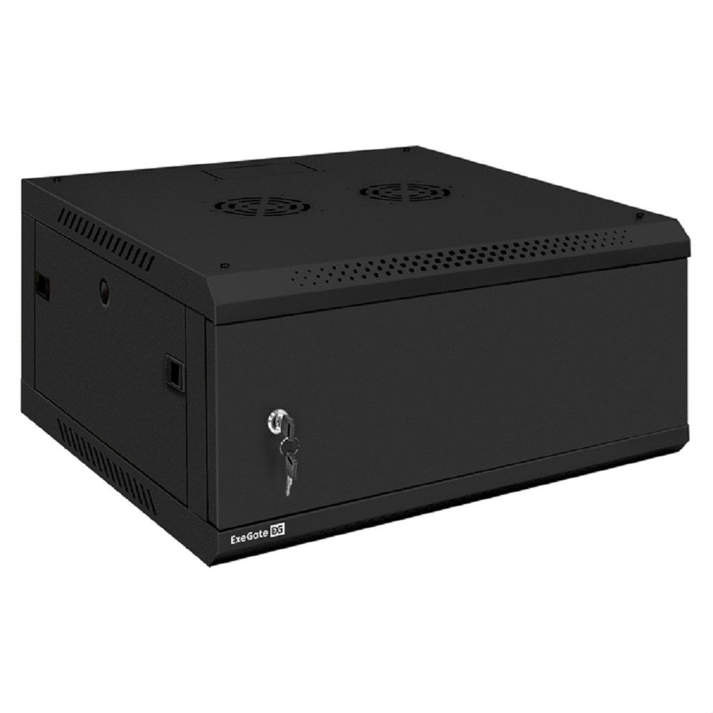 Exegate EX300264RUS Шкаф телекоммуникационный 19" настенный 4U ExeGate EC-WM-4U.600.M.BLACK (19”, 4U, 600x600x280mm (ШхГхВ), передняя дверь металл, съемные боковые панели, пыле- и влагозащита IP23, че