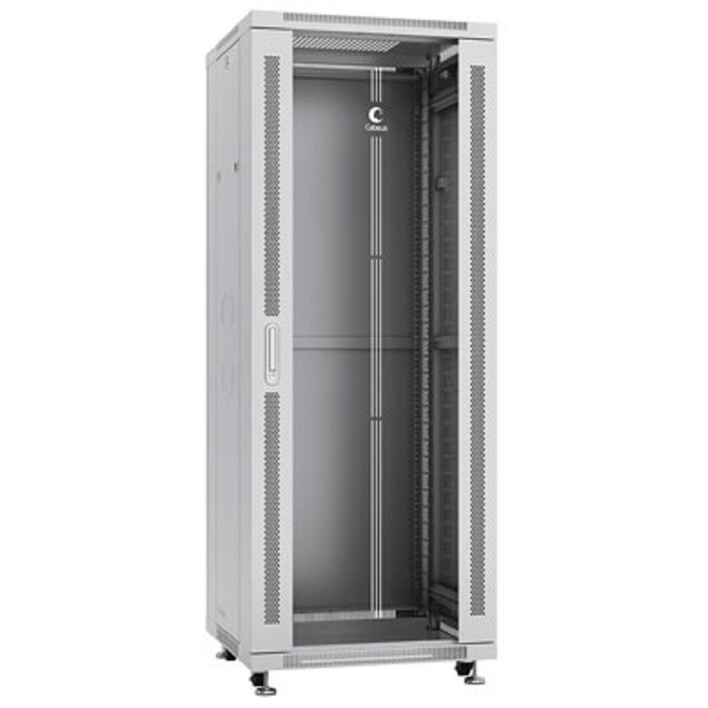 Cabeus SH-05C-32U60/60 Шкаф монтажный телекоммуникационный 19" напольный для распределительного и серверного оборудования 32U 600x600x1610mm (ШхГхВ) передняя стеклянная и задняя сплошная металлическая
