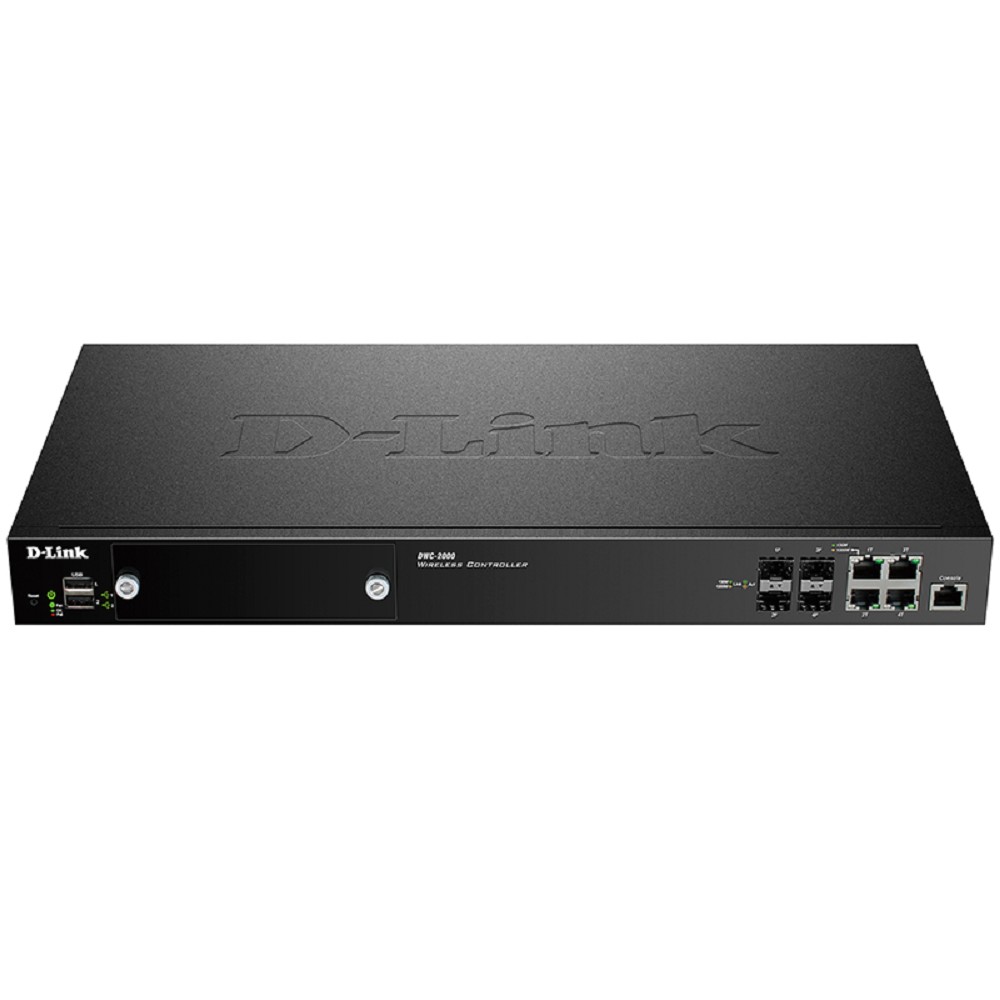 D-Link DWC-2000/A2A PROJ Беспроводной контроллер с 4 комбо-портами 100/1000Base-T/SFP, 2 USB-портами и 1 слотом расширения