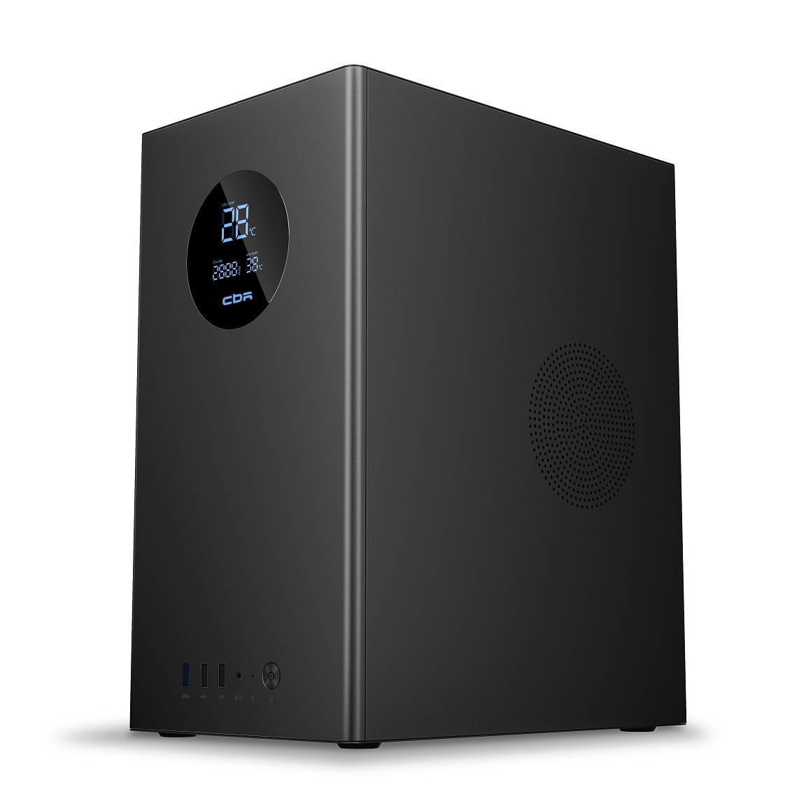 CBR Корпус mATX Minitower V865, без БП, 1*USB 3.0, 2*USB 2.0, HD Audio+Mic, Digital Screen, Black [PCC-MATX-V865-WPSU]