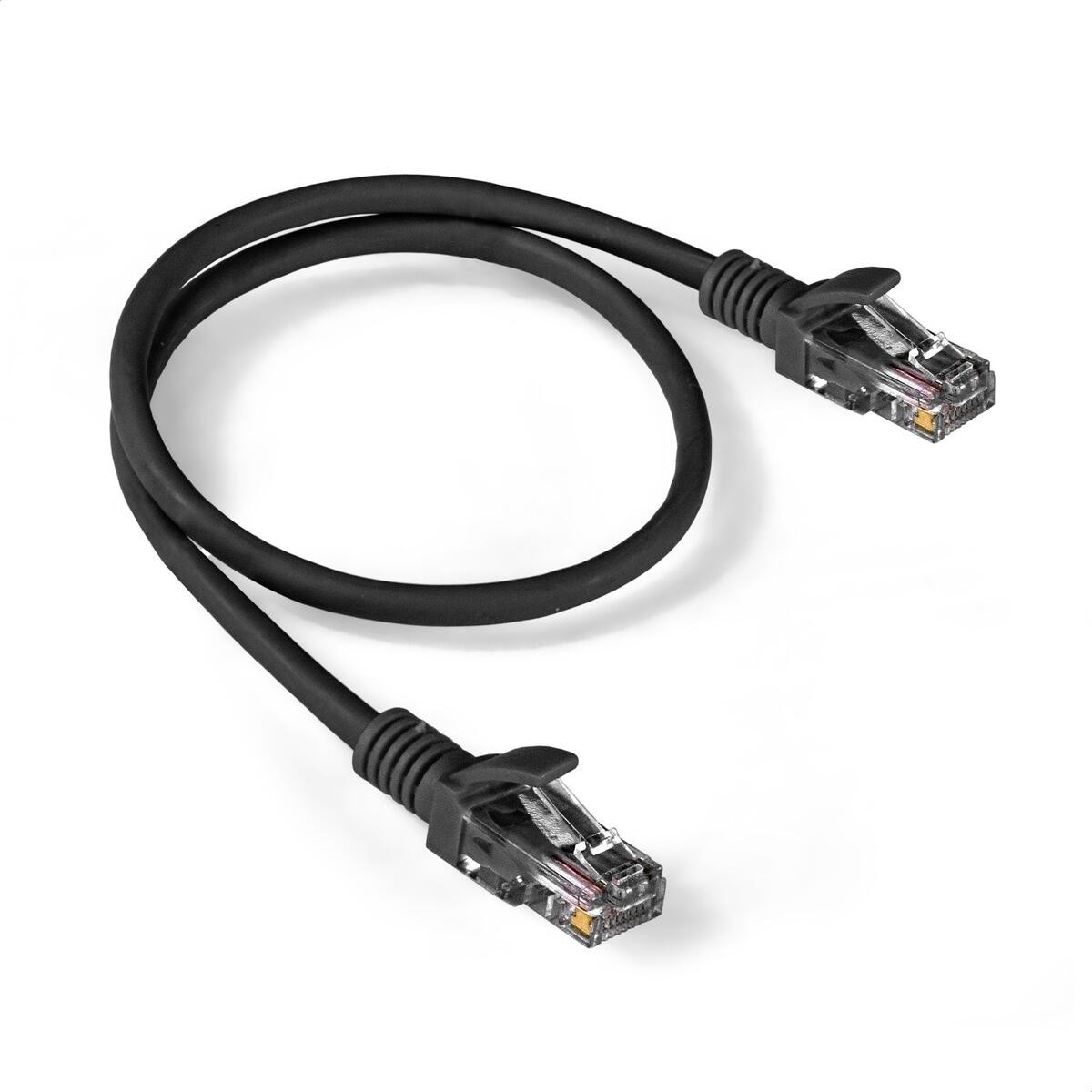 Exegate EX300504RUS Патч-корд ExeGate UTP-RJ45-RJ45-5e-0,5M-BK, UTP, cat.5e, 0.5м, черный