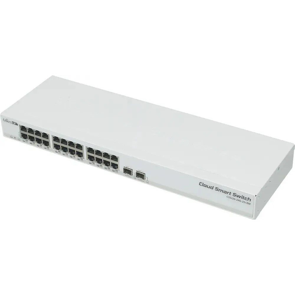 MikroTik CSS326-24G-2S+RM Коммутатор управляемый, L2 24х Gigabit RJ45, 2х SFP+