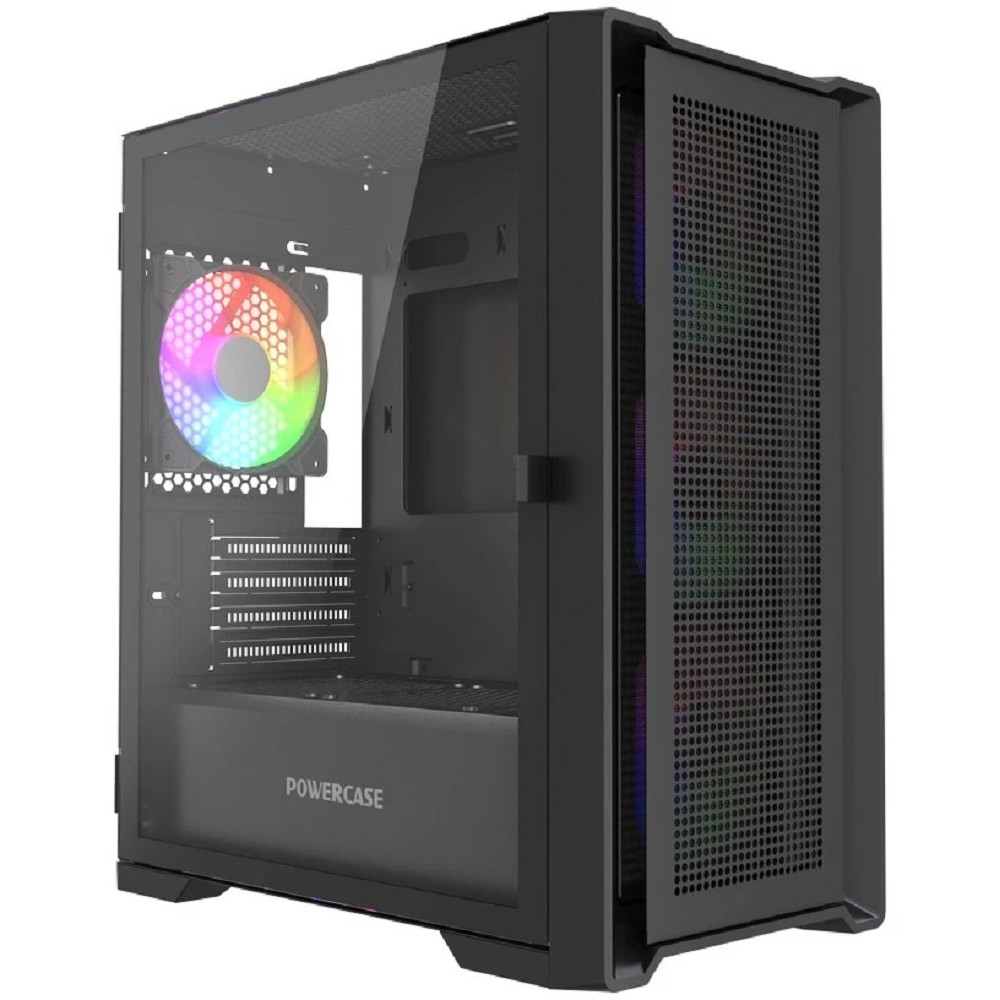 Powercase Alisio Micro X4B V2 LE, Tempered Glass, 4х 120mm ARGB PWM fans, чёрный, mATX [без встроенного хаба] (CAMCXB-A4-LE)