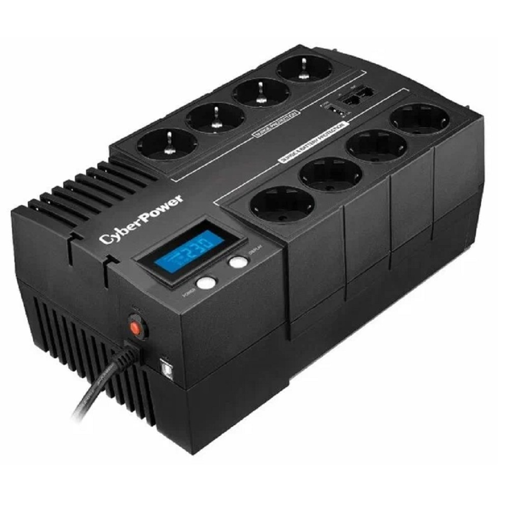 ИБП CyberPower BR1200ELCD {Line-Interactive, 1200VA/720W USB/RJ11/45/USB charger A/С  (4+4 EURO), 12В/5.8 Ач х 2}