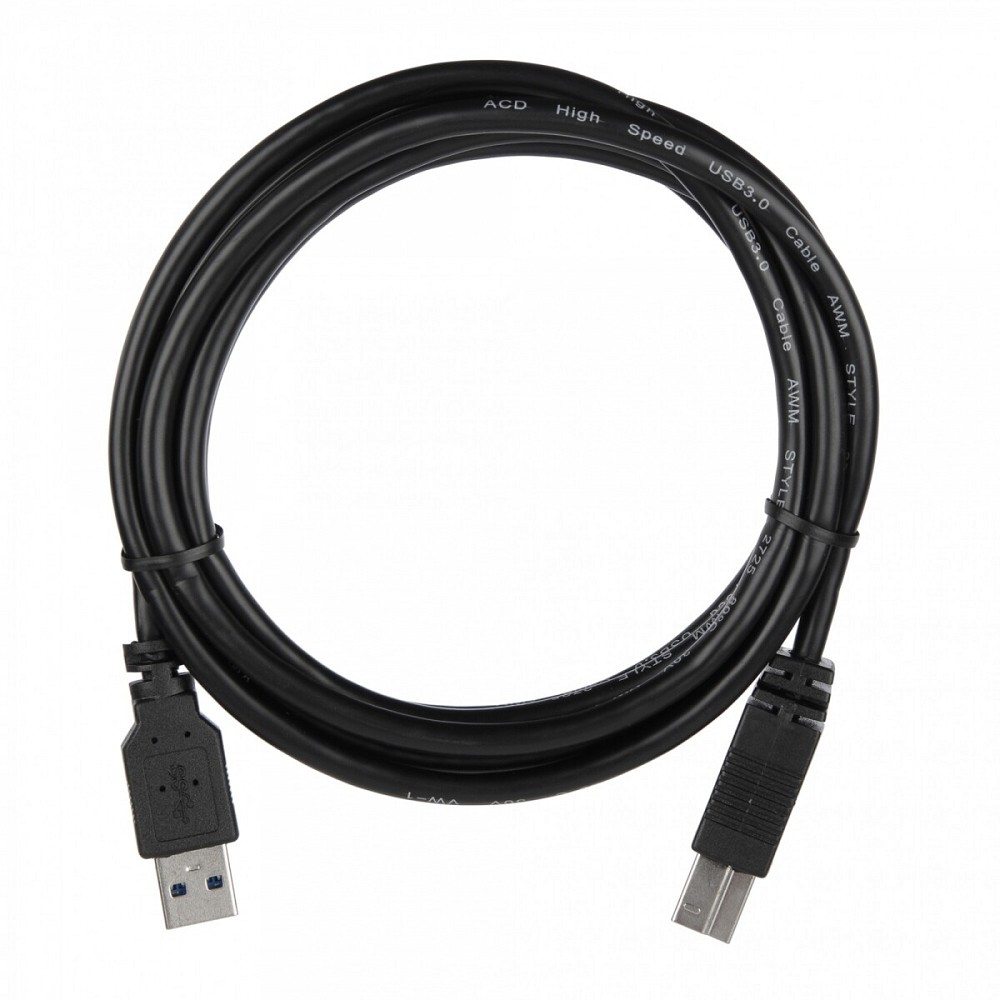 Кабель ACD Кабель ACD-U3ABM-20L |ACD-U3ABM-20L| USB 3.0, A male - B male, ТТХ: |ACD-U3ABM-20L| (7/0.12BC+HDPE)*1P+|(7/0.12BC+HDPE)*2C+7/0.12BC+AL|*2P +7/0.16BC*2C+AL+7/0.12BC+B(80/0.12AL)PVC5.5, Черны