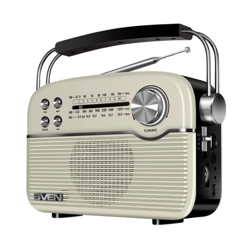 АС SRP-500, белый (3 Вт,Bluetooth, FM/AM/SW, USB, microSD, AUX,  встроенный аккумулятор)