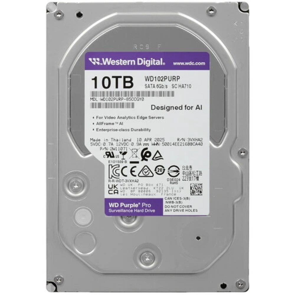 10TB WD Purple Pro (WD102PURP) {Serial ATA III, 7200- rpm, 512Mb, 3.5"}