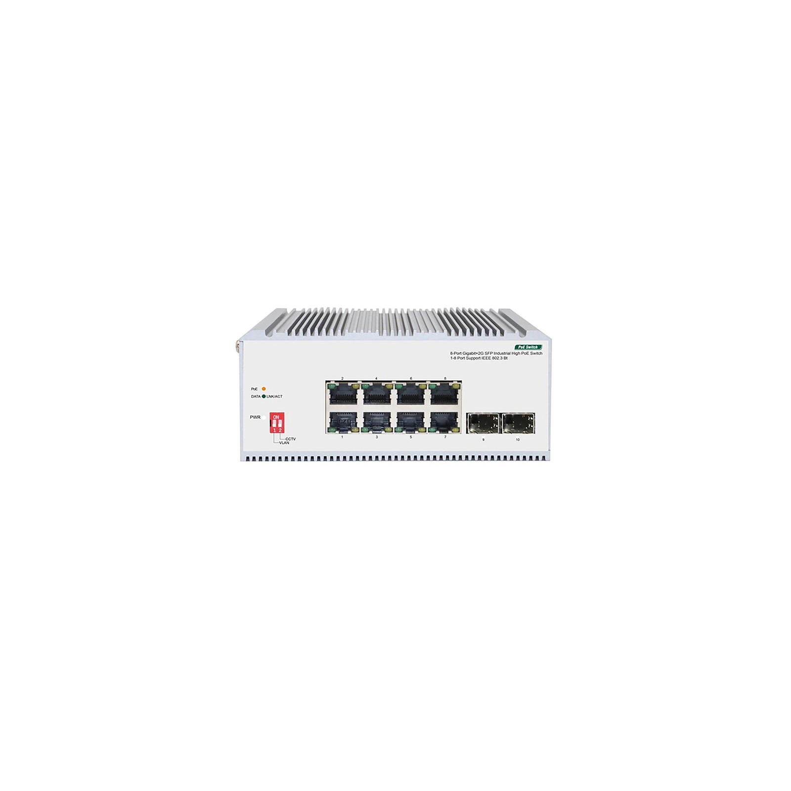 ORIGO OI2210P/185W/A1A Промышленный неуправляемый PoE-коммутатор 8x1000Base-T 802.3bt PoE, 2x1000Base-X SFP, PoE-бюджет 185 Вт