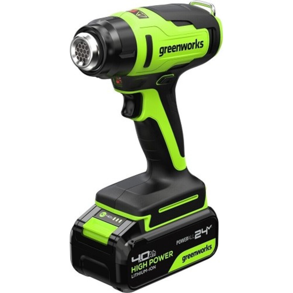 Greenworks G24HG 24В Строительный фен аккумуляторный, 550°С, 200 л/мин,1х4Ач,ЗУ,кор [3400207CUB]