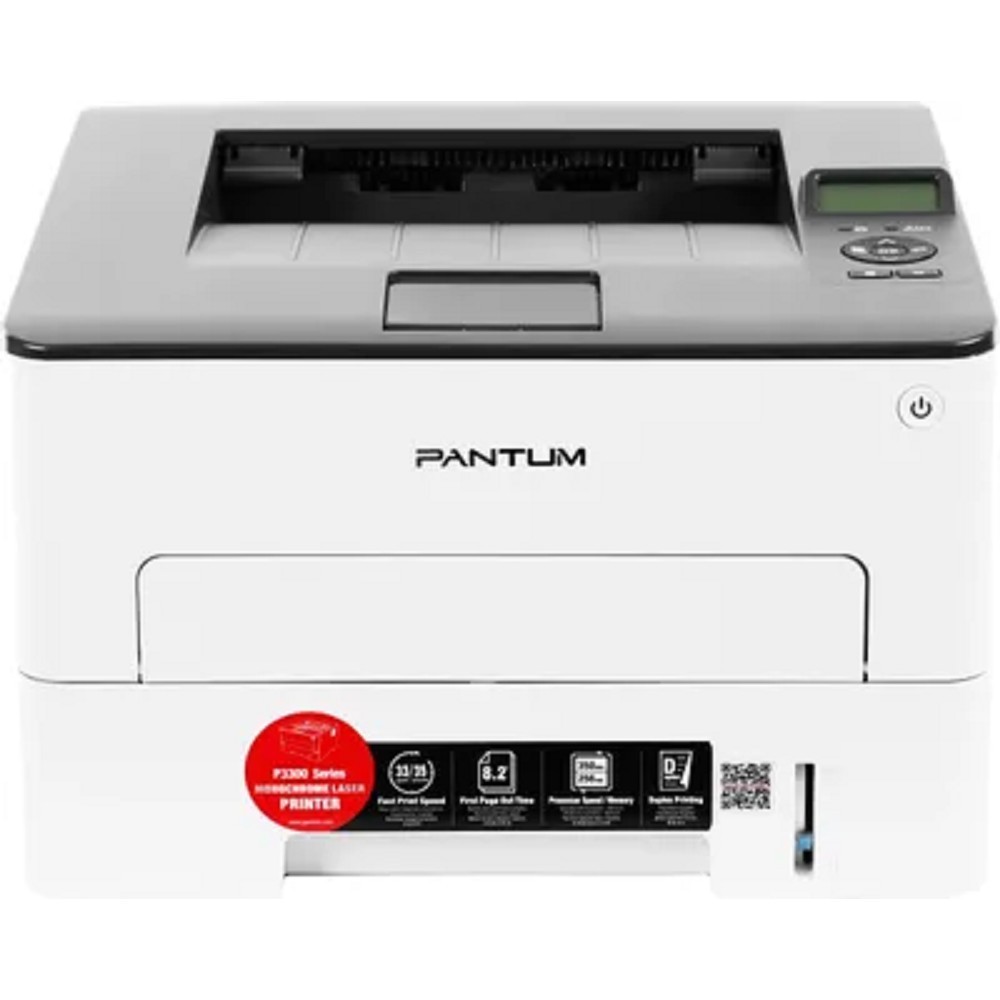 Pantum P3302DN, Принтер, Mono Laser, дуплекс, А4, 33 стр/мин, 1200 dpi, 256Мб RAM, PCL/PS, лоток 250 листов, USB/LAN, нагр. макс 60000 стр/мес, рек. 3000 стр/мес, серый корпус {проектная модель}