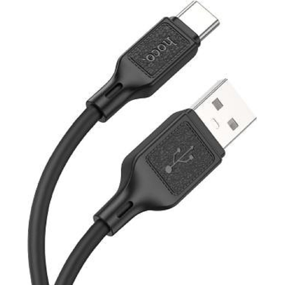 HOCO X90/ USB кабель Type-C/ 1m/ 3A/ Силикон/ Black