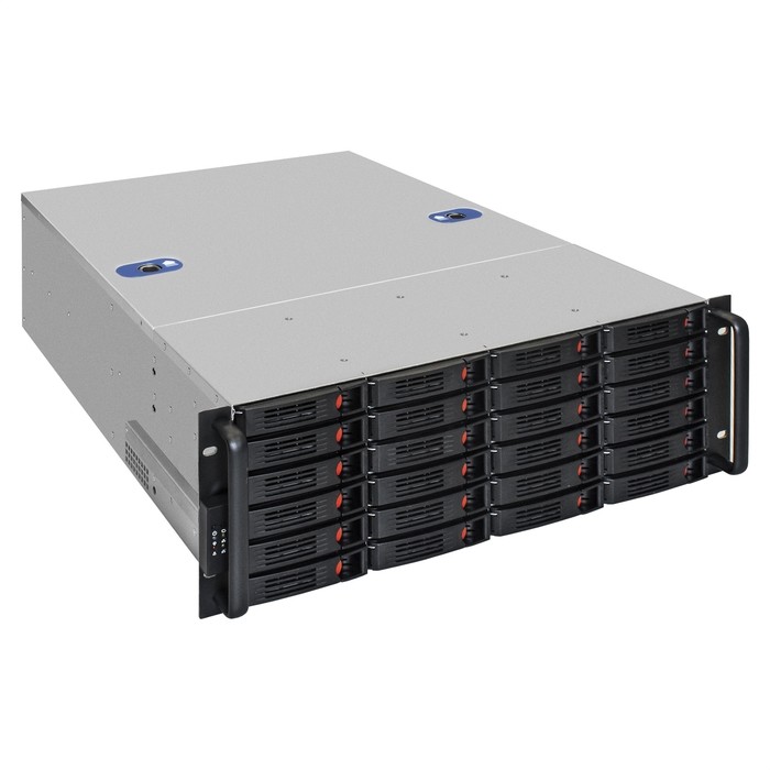 Exegate EX292553RUS Серверный корпус ExeGate Pro 4U660-HS24 <RM 19", высота 4U, глубина 660, БП 700ADS, 24xHotSwap, USB>