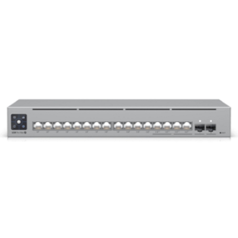 Повреждение упаковки UBIQUITI USW-Pro-Max-16-PoE UniFi Switch PoE-коммутатор в стойку, 4х 2.5G RJ45, 12х 1G RJ45, 2х 10G SFP+, раздача 180 Вт