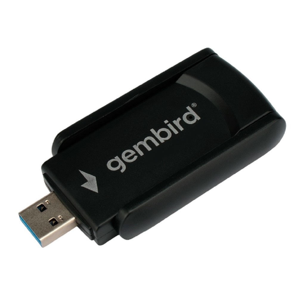 Gembird Сетевой адаптер WiFi+Bluetooth 1.3 Гбит, двухдиап. с антеннами, USB,802.11b/a/g/c/ac,RTL8822 (WNP-UA-020)