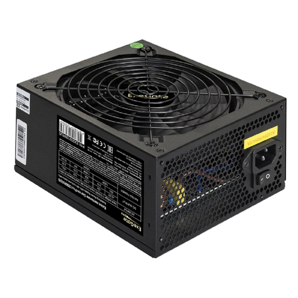 Exegate EX292199RUS Серверный БП 1200W ExeGate ServerPRO-1200RADS (ATX, for 3U+ cases, КПД 82% (80 PLUS), 14cm fan, 24pin, 2(4+4)pin, 6xPCIe, 8xSATA, 4xIDE, Cable Management, black)