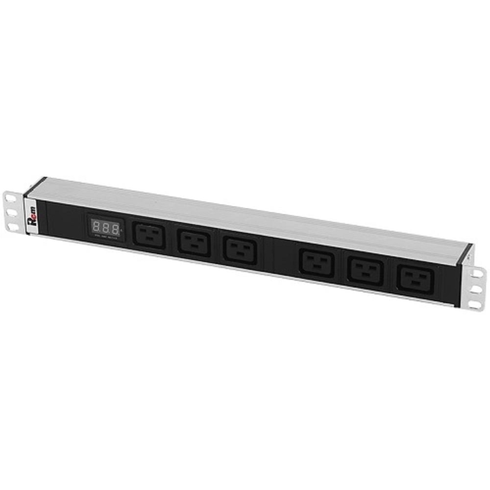 REM Блок розеток Rem-32 с амп., 6 IEC 60320 C19, 32А, алюм., 19", колодка (R-32-6C19-Am-440-K)