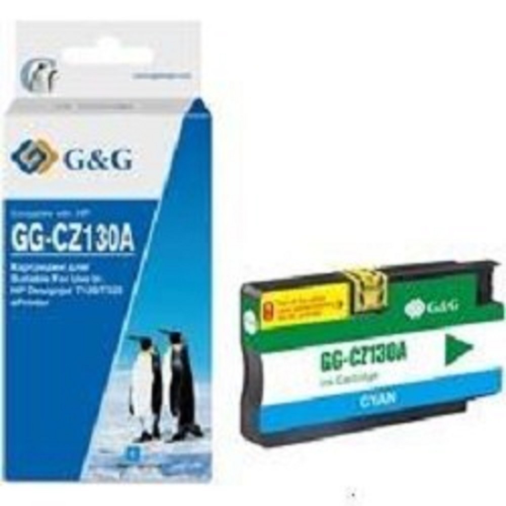 Картридж струйный G&amp;G GG-CZ130A голубой (26мл) для HP DJ T120/T520