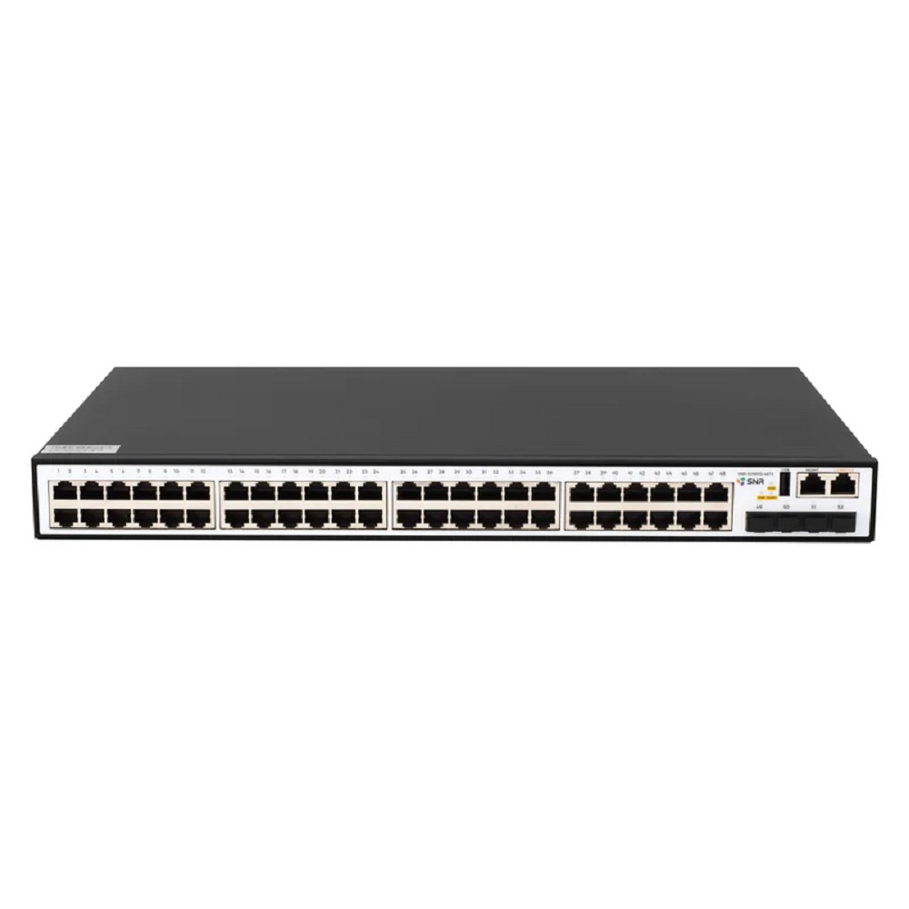 SNR SNR-S2989G-48TX-RPS Управляемый коммутатор уровня 2+, 48 портов 10/100/1000Base-T, 4 порта 1/10G SFP+, VSF HA, встроенный БП ~220V AC, RPS 12V DC